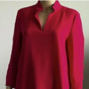Lafayette 148 of New York -Red Blouse V neck